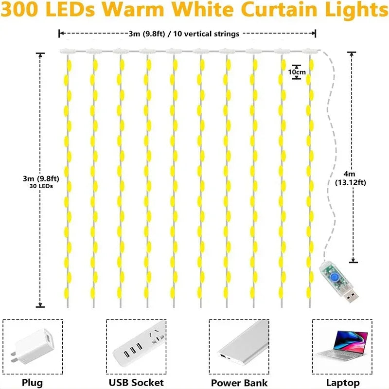 Förvandla Ditt Hem Till En Magisk Värld Med 3M LED Curtain String Lights